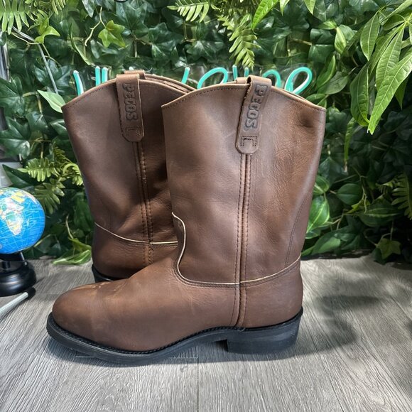 Vtg Red Wing 2214 Pecos Brown Leather Boots Steel Toe Made In USA Sz 12 E3 EUC main image 5